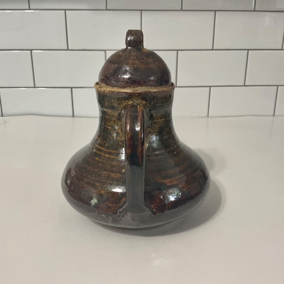 VTG Dark Brown Ceramic Clay Tea Pot - Picture 5 of 8
